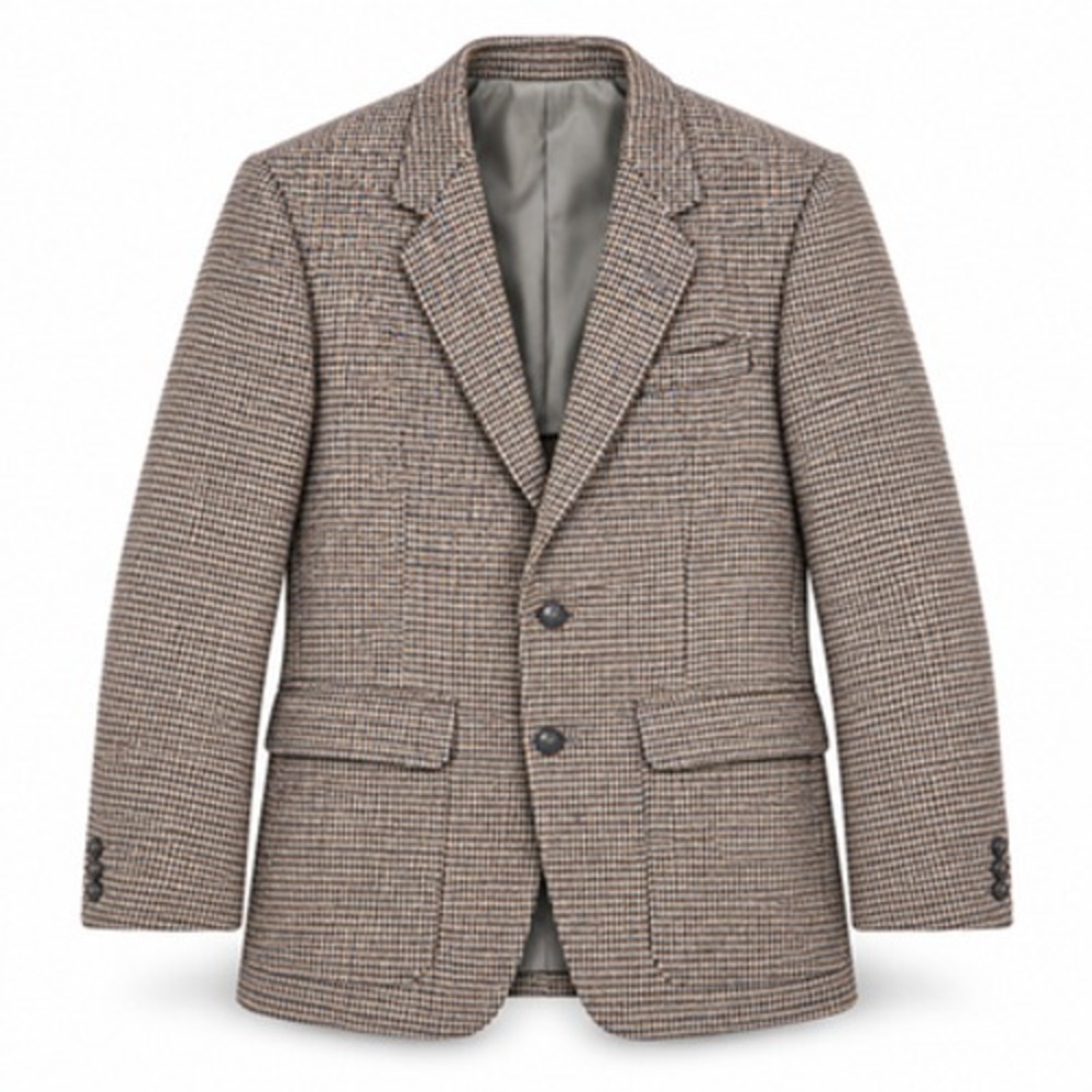 Sewell Harris Tweed Blazer Mens 40 Brown Check Scottish Wool Vintage USA